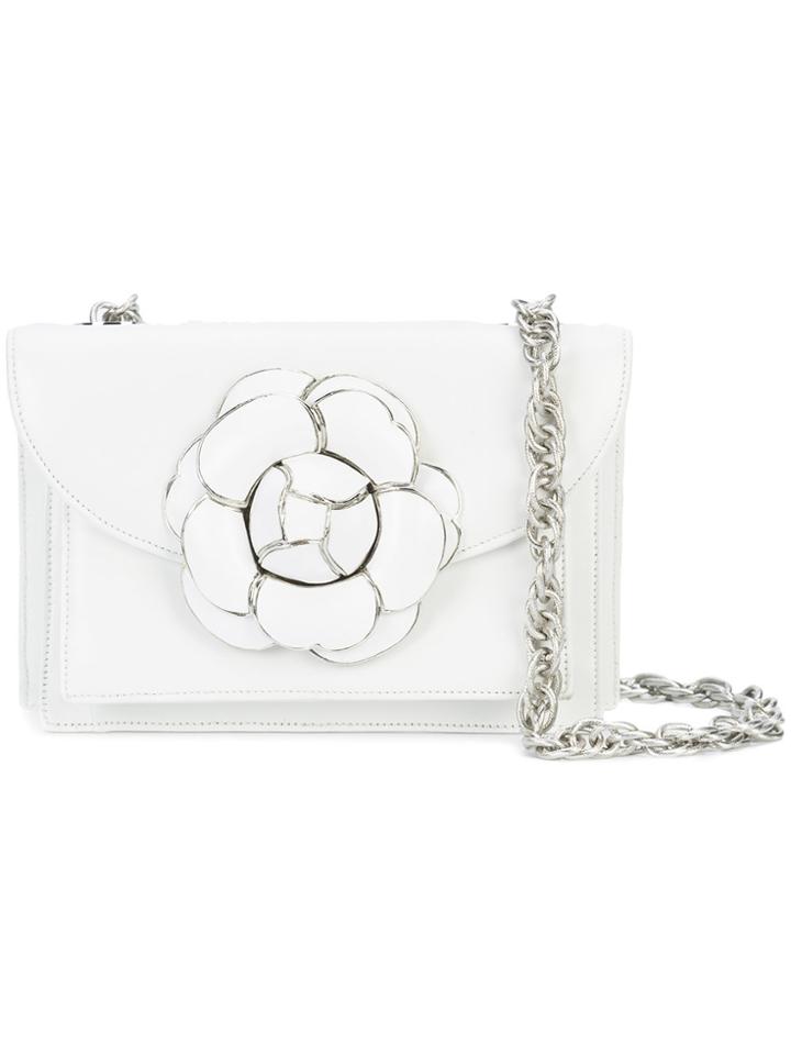 Oscar De La Renta Gardenia Clutch - White