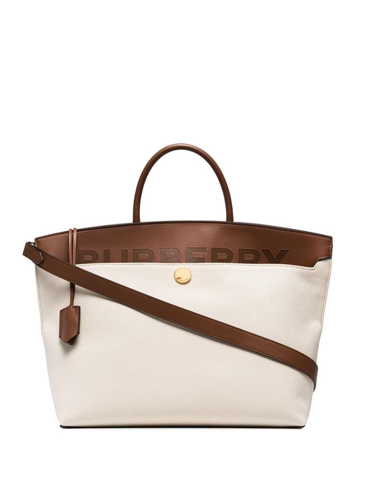 Burberry Medium Society Tote - Brown