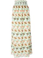 Tory Burch Printed Maxi Skirt, Women's, Size: 8, Nude/neutrals, Silk/polyester