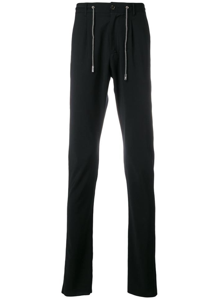 Eleventy Drawstring Waist Straight Trousers - Black