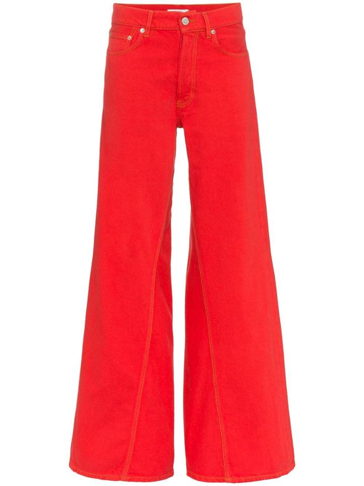 Ganni Mid-rise Wide Leg Jeans - Red