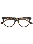 Bottega Veneta Eyewear Round Frames Glasses - Brown
