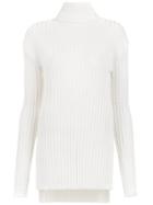 Gloria Coelho High Neck Ribbed Blouse - White
