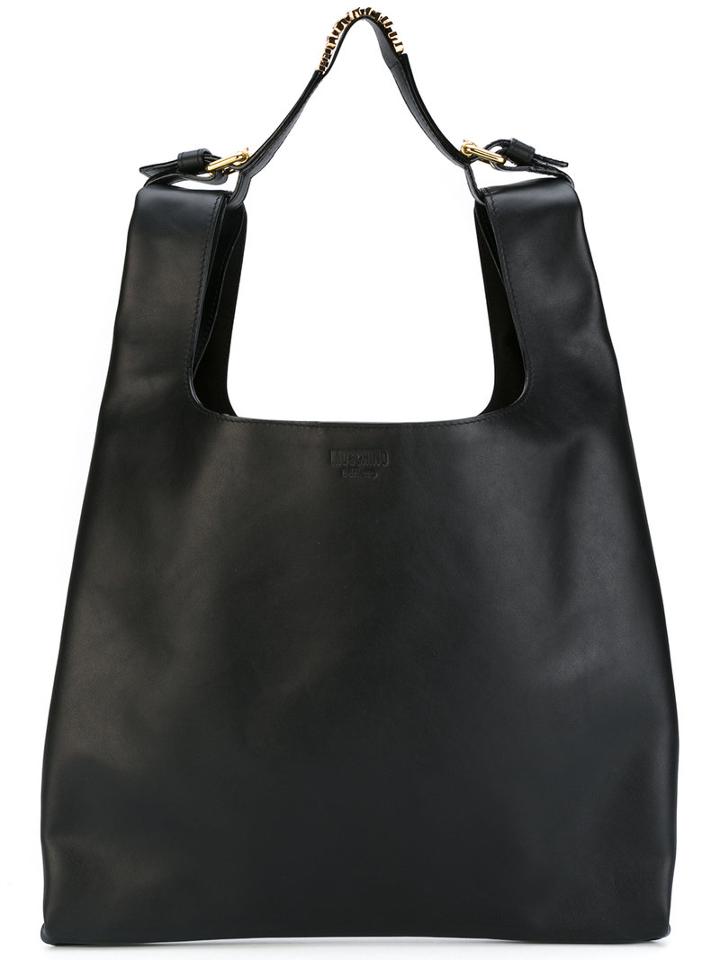 Moschino Two Tone Tote, Women's, Black, Leather/metal (other)