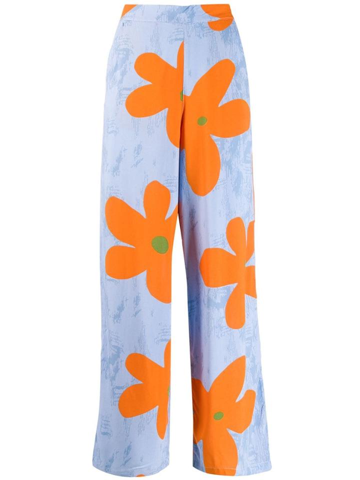 Vans Cropped Floral Print Trousers - Blue