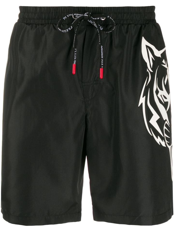 Plein Sport Logo Swim Shorts - Black