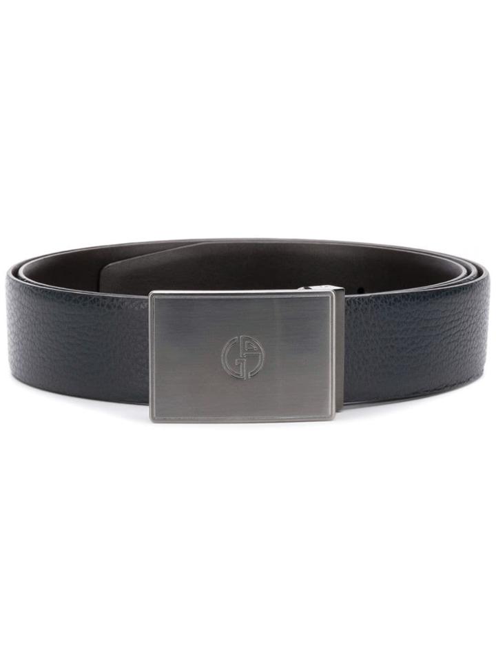 Giorgio Armani Logo Plaque Belt - Blue