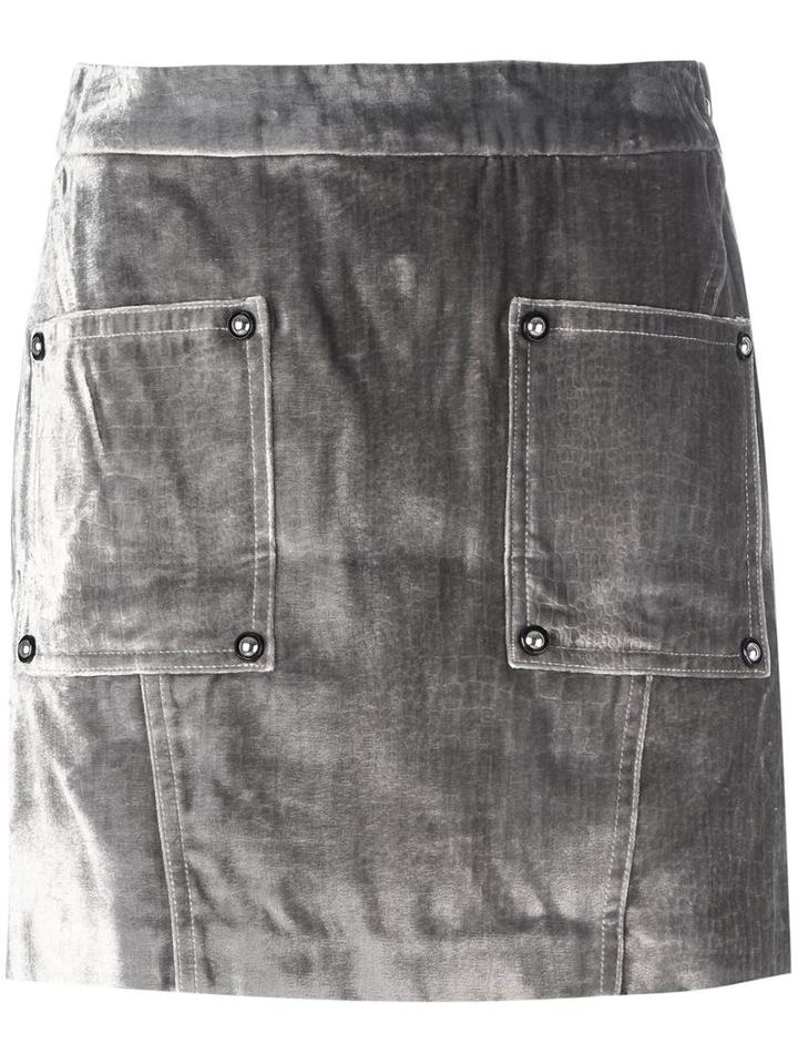 Opening Ceremony Pocket Detail Short Skirt, Women's, Size: 4, Grey, Polyester/cotton/viscose/silk