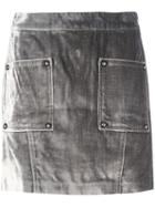 Opening Ceremony Pocket Detail Short Skirt, Women's, Size: 4, Grey, Polyester/cotton/viscose/silk