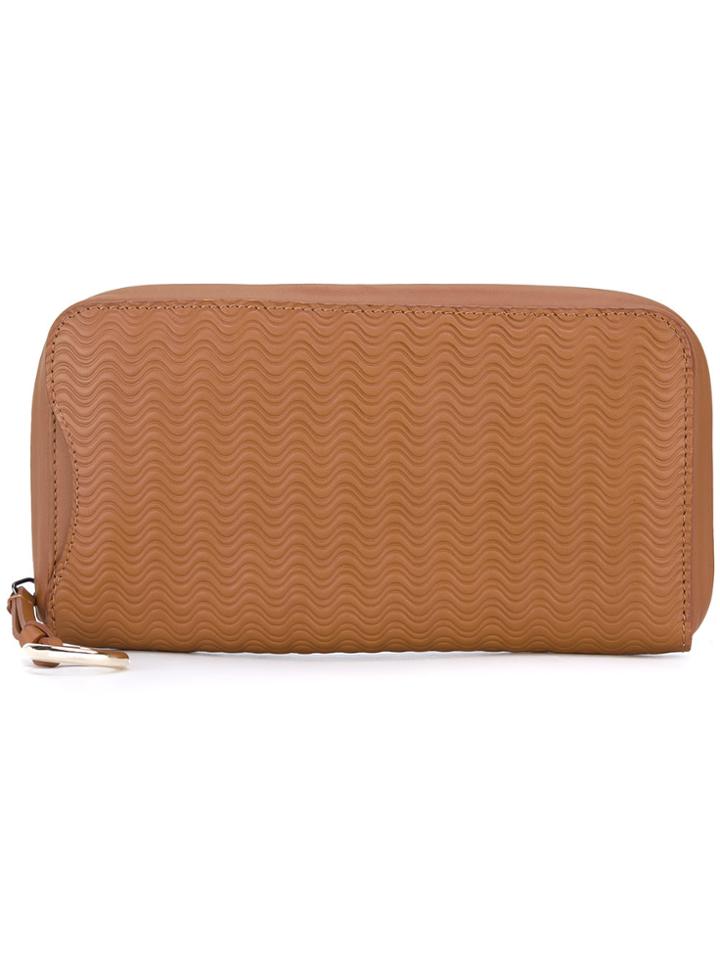 Zanellato Embossed Wave Continental Wallet - Nude & Neutrals