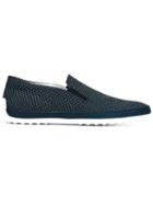 Tod S Denim Slip-on Sneakers, Men's, Size: 8.5, Blue, Polyester/leather/rubber