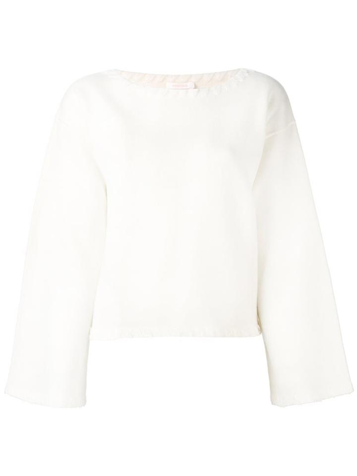 See By Chloé Whipstitch Detail Jumper, Women's, Size: Xs, White, Polyester/wool
