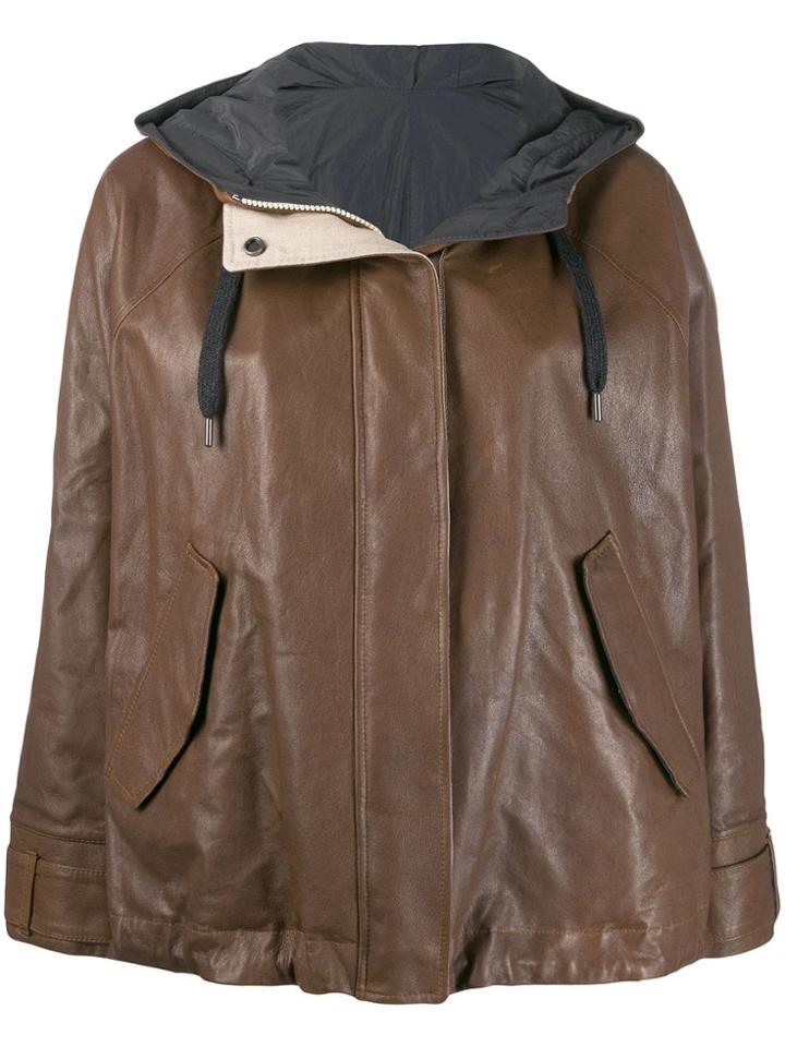 Brunello Cucinelli Hooded Jacket - Brown