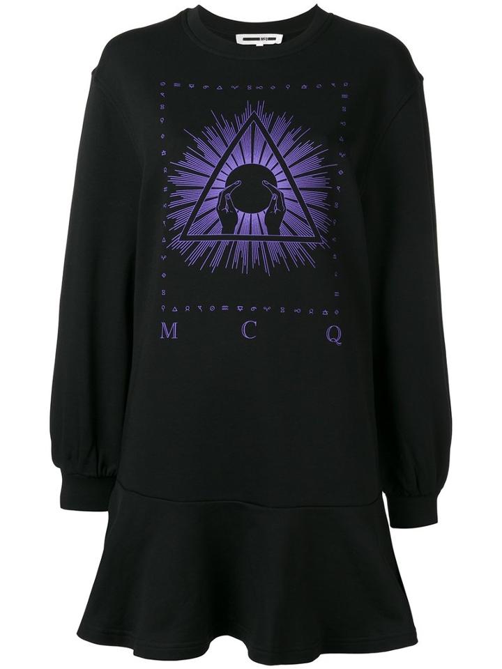 Mcq Alexander Mcqueen Peplum Sweat Dress, Women's, Size: Medium, Black, Cotton