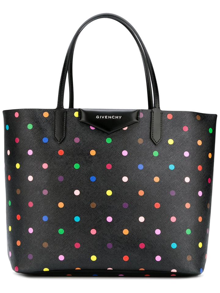 Givenchy Polka-dot Tote, Women's, Black, Cotton/polyester/polyurethane