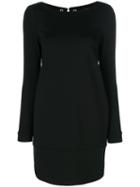 Twin-set - Lace Up Back Short Dress - Women - Polyamide/spandex/elastane/viscose - 46, Black, Polyamide/spandex/elastane/viscose