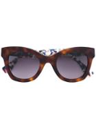 Fendi - Granite Print Sunglasses - Unisex - Acetate - One Size, Brown, Acetate