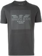 Armani Jeans Logo Print T-shirt, Men's, Size: Large, Grey, Cotton