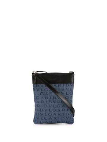 Bulgari Pre-owned Printed Logo Crossbody Bag - Blue
