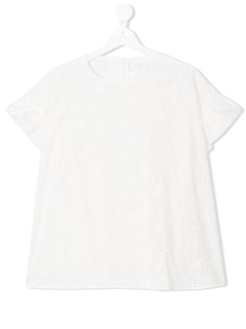 La Bottega Di Giorgia Teen Broderie Anglaise Blouse - White