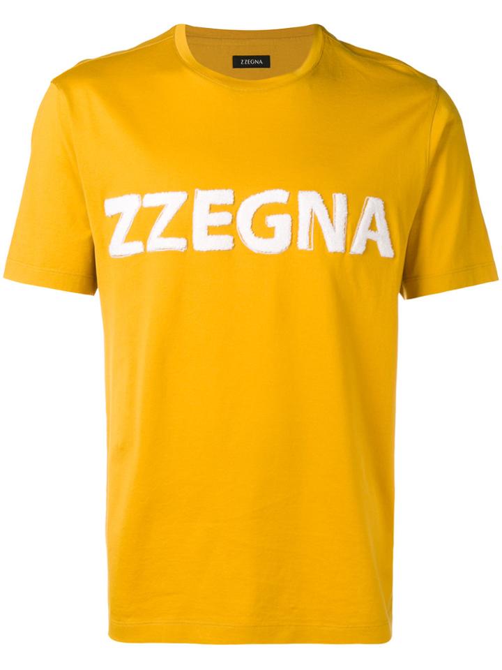 Z Zegna Printed Logo T-shirt - Yellow & Orange