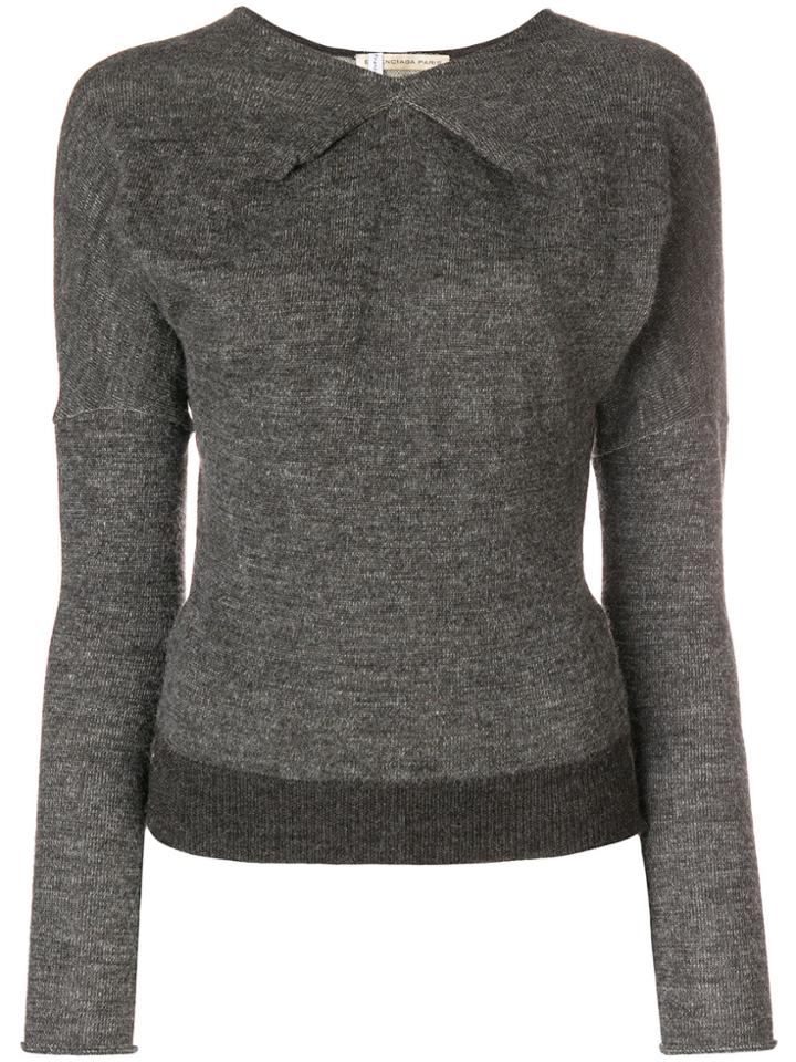 Balenciaga Vintage Pleat-detail Sweater - Grey