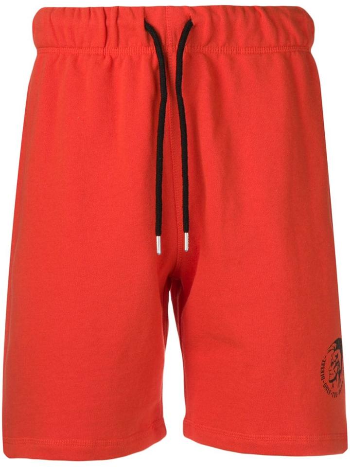 Diesel Logo Track Shorts - Orange