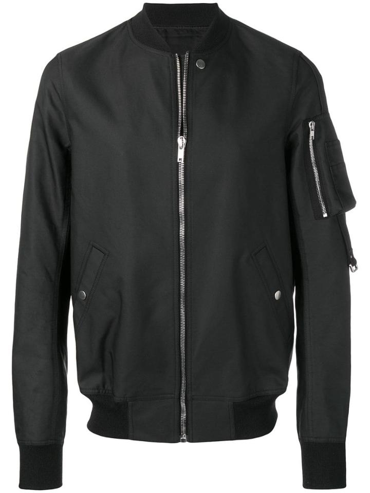 Rick Owens Sleeve Pocket Bomber Jacket - Black