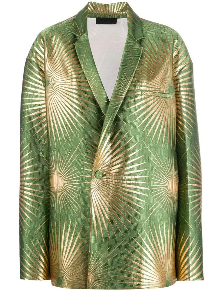 Haider Ackermann Gold Print Blazer - Green