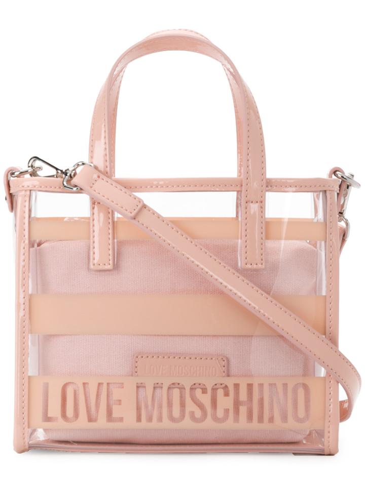 Love Moschino Clear Logo Crossbody Bag - Pink & Purple