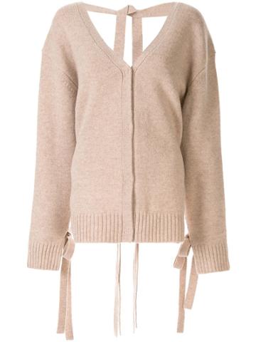 Le Ciel Bleu Tape Detail Cardigan - Brown