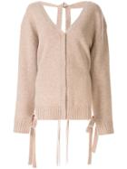 Le Ciel Bleu Tape Detail Cardigan - Brown