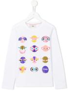 Fendi Kids Bag Bugs Print T-shirt, Girl's, Size: 8 Yrs, White