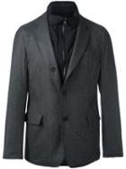 Lardini Layered Blazer, Men's, Size: 50, Grey, Wool/nylon/polyester