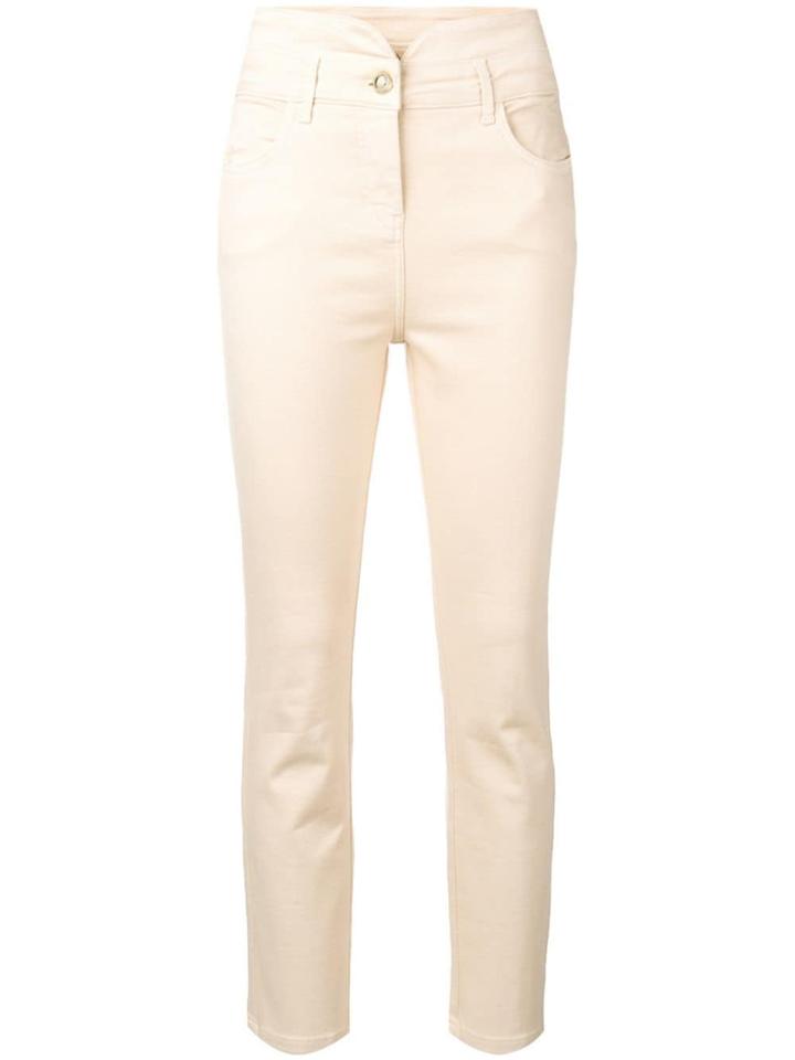 Patrizia Pepe Straight Leg Trousers - Neutrals