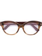 Tom Ford Eyewear Round Frame Glasses, Brown, Acetate