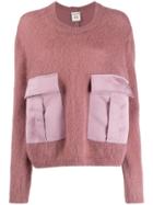 Semicouture Oversized Long-sleeve Sweater - Pink