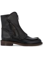 Marni Black Leather Front Zip Boots