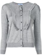 Prada Ruffle-trimmed Cardigan - Grey