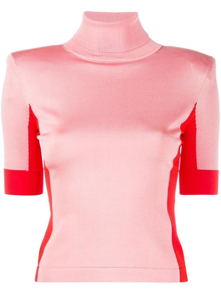 Elisabetta Franchi Colour Block Knitted Top - Pink