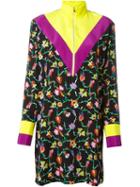 Emilio Pucci Zip Detail Floral Print Dress, Women's, Size: 44, Silk