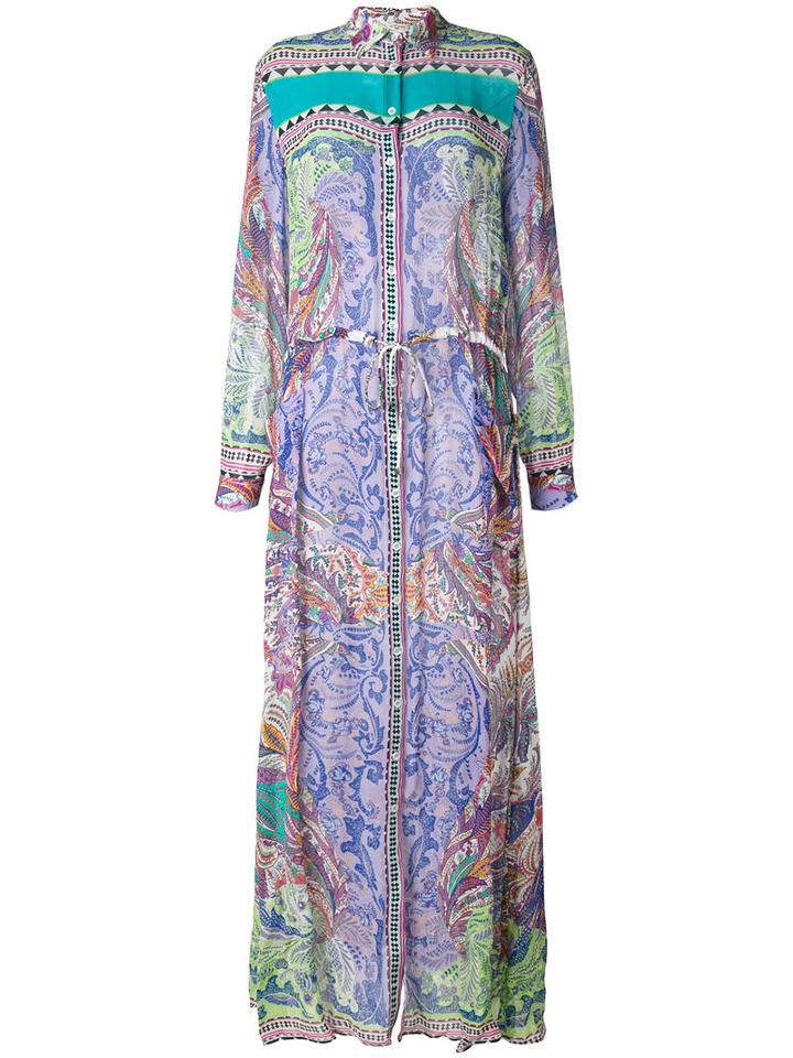 Etro Multi-print Shirt Maxi Dress, Women's, Size: 42, Viscose
