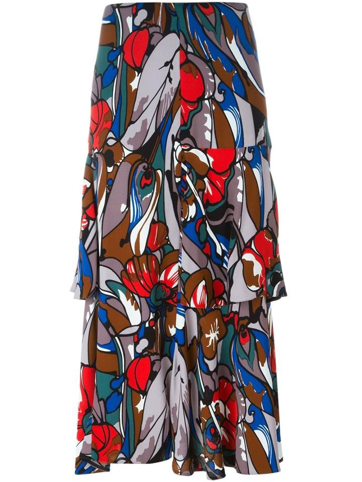 Marni 'lectric' Print Pleated Skirt