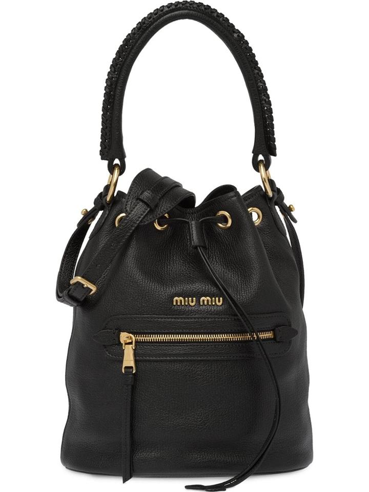 Miu Miu Top Handle Bucket Bag - Black