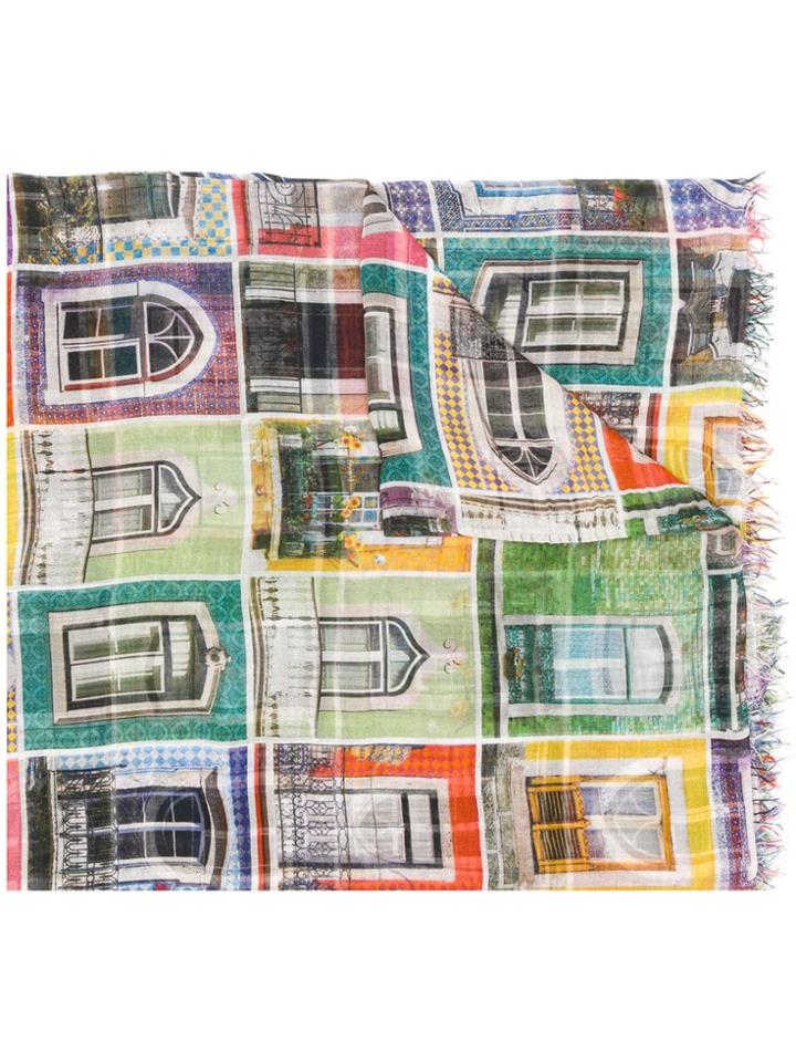 Faliero Sarti Windows Printed Scarf - Green