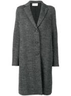Harris Wharf London Chevron Single Breasted Coat - Grey