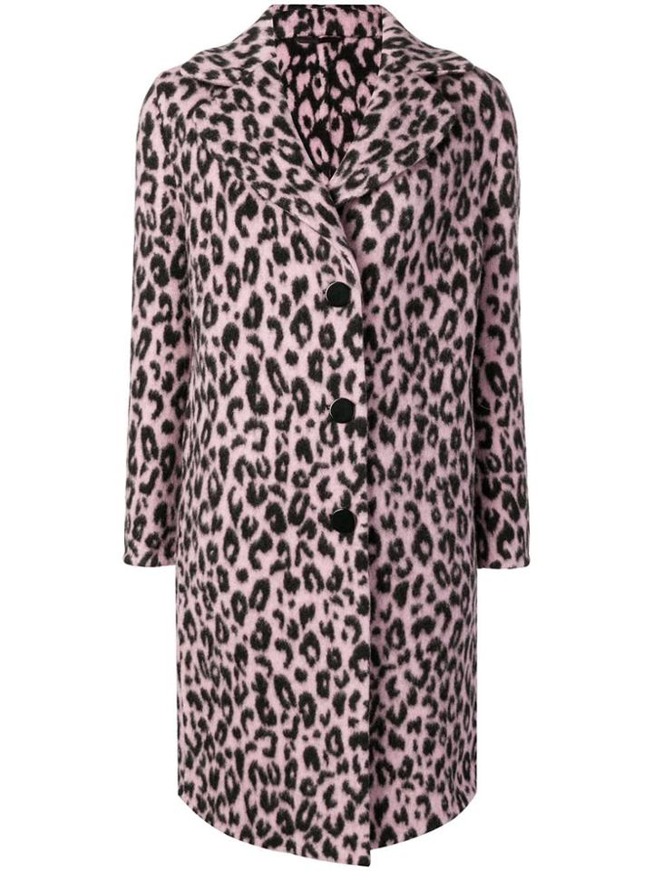 Ermanno Scervino Leopard Pattern Coat - Pink & Purple