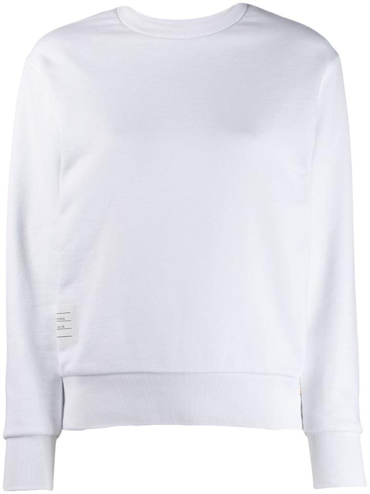 Thom Browne Back Tricolour Stripe Sweatshirt - White