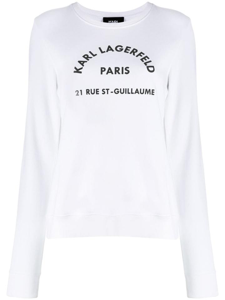 Karl Lagerfeld Address Logo Sweatshirt - White