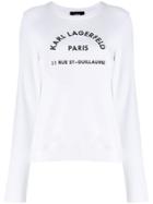 Karl Lagerfeld Address Logo Sweatshirt - White